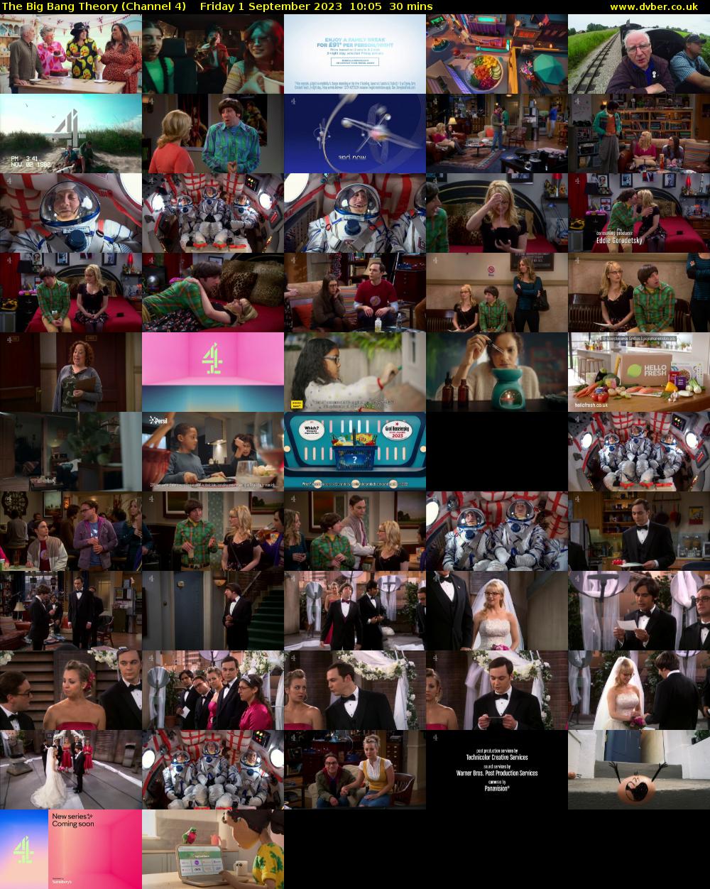 The Big Bang Theory (Channel 4) Friday 1 September 2023 10:05 - 10:35