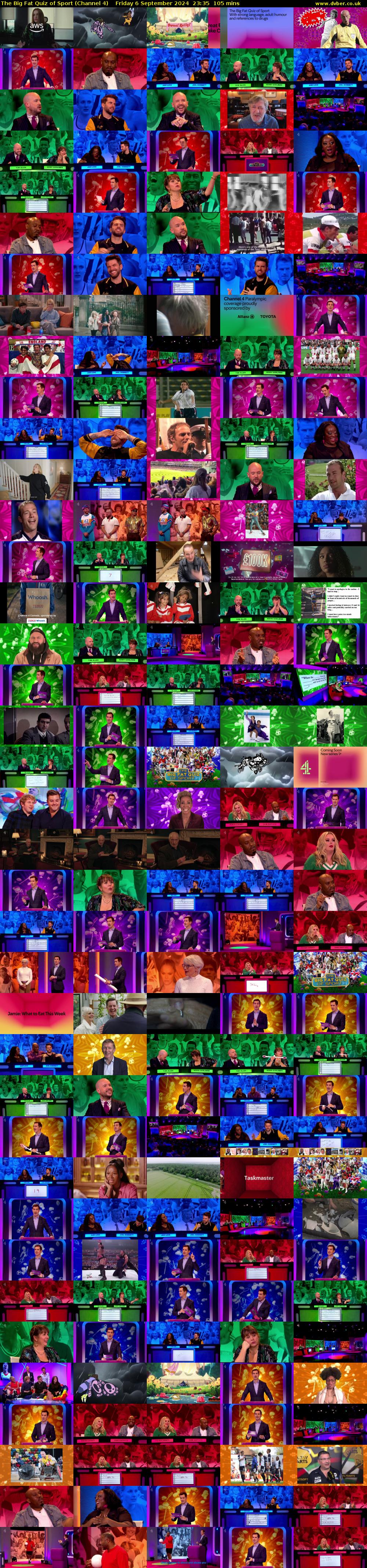 The Big Fat Quiz of Sport (Channel 4) Friday 6 September 2024 23:35 - 01:20