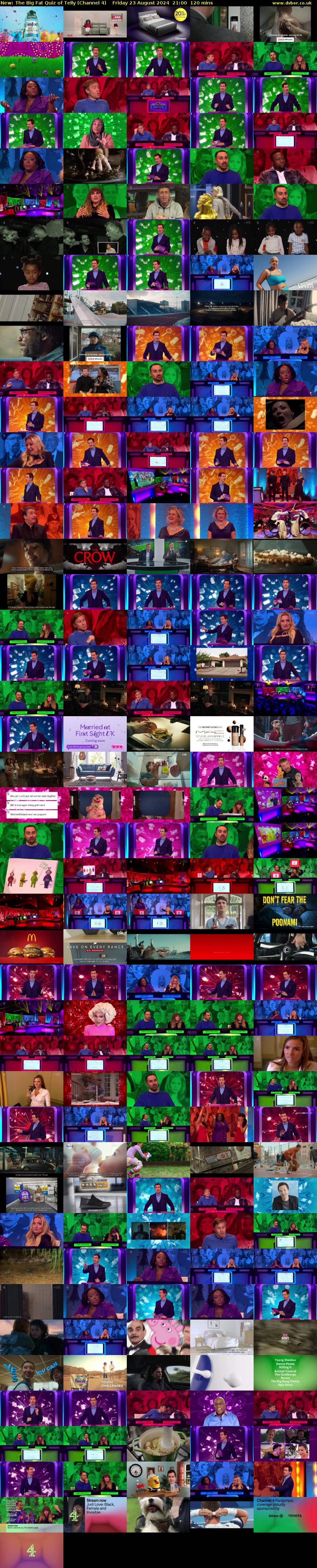 The Big Fat Quiz of Telly (Channel 4) Friday 23 August 2024 21:00 - 23:00