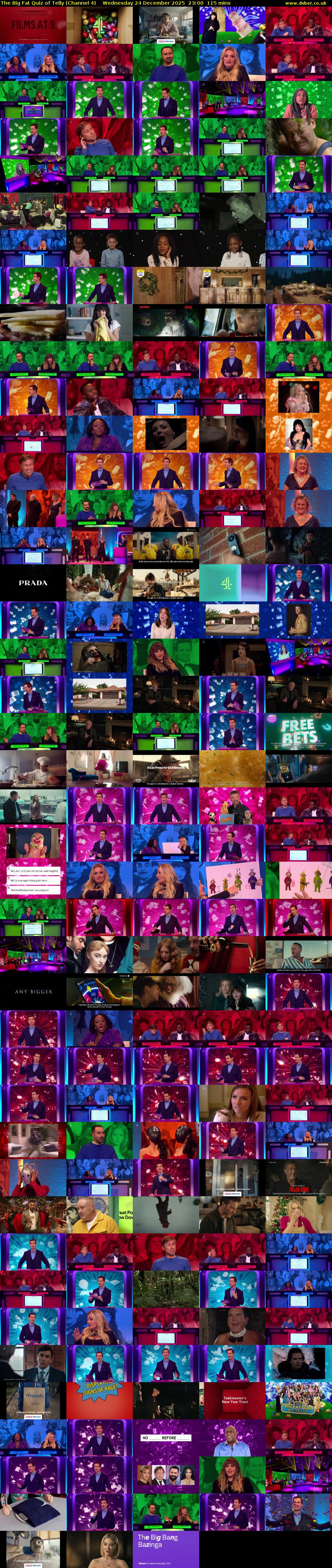The Big Fat Quiz of Telly (Channel 4) Wednesday 24 December 2025 23:00 - 00:55