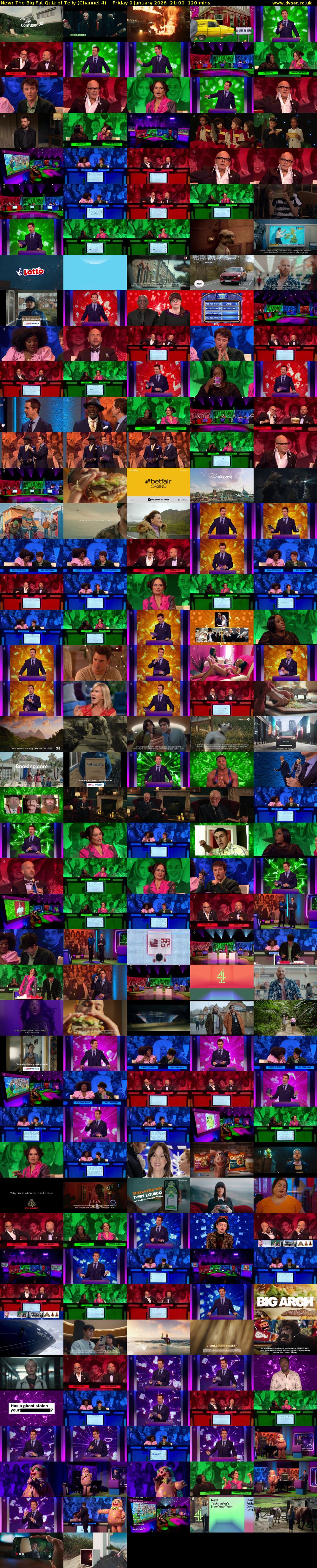 The Big Fat Quiz of Telly (Channel 4) Friday 9 January 2026 21:00 - 23:00