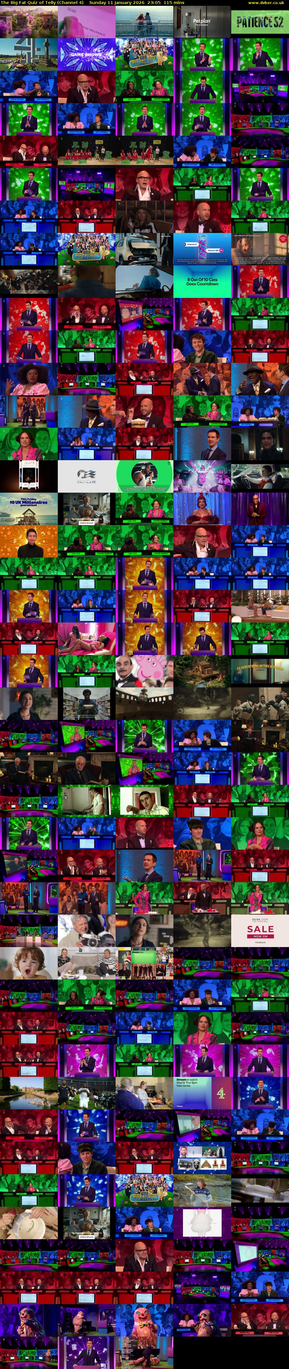 The Big Fat Quiz of Telly (Channel 4) Sunday 11 January 2026 23:05 - 01:00