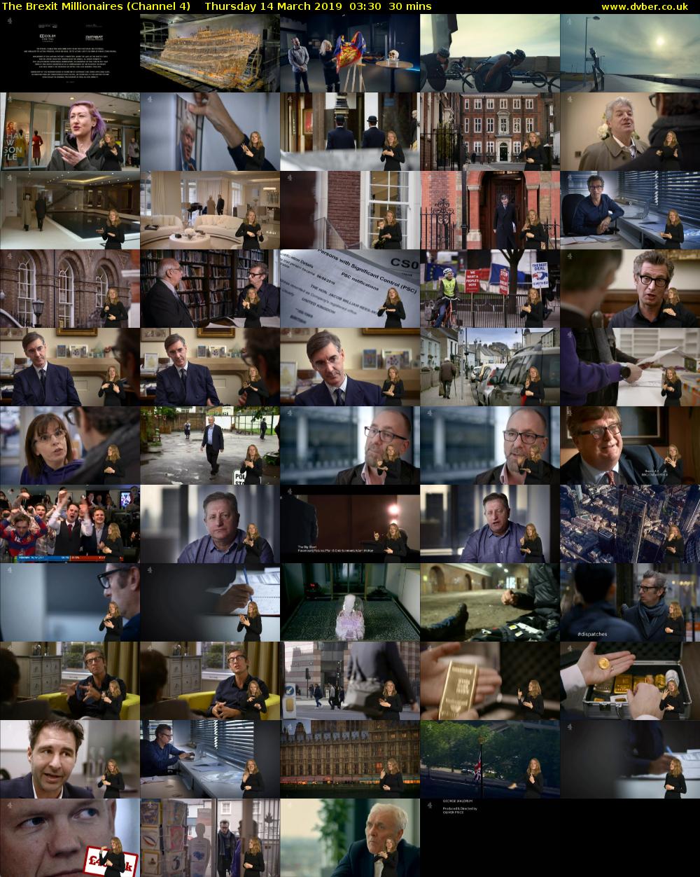 The Brexit Millionaires (Channel 4) Thursday 14 March 2019 03:30 - 04:00