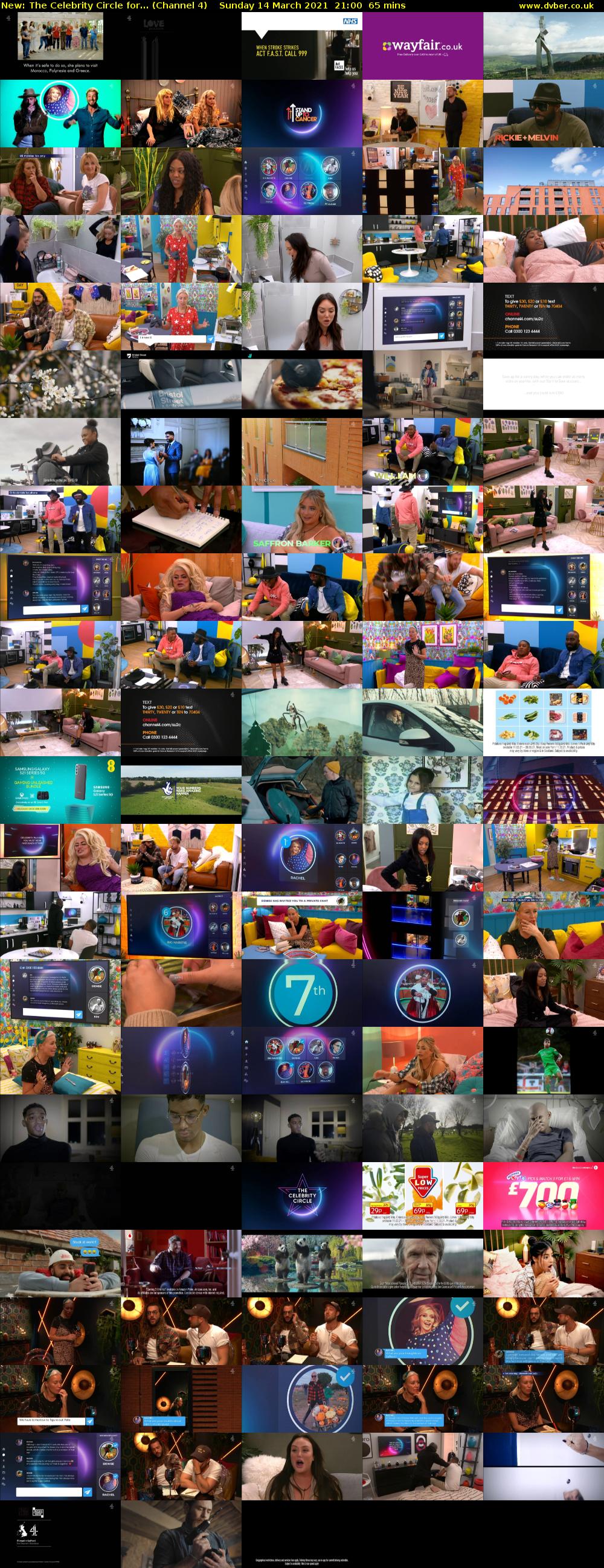 The Celebrity Circle for... (Channel 4) Sunday 14 March 2021 21:00 - 22:05