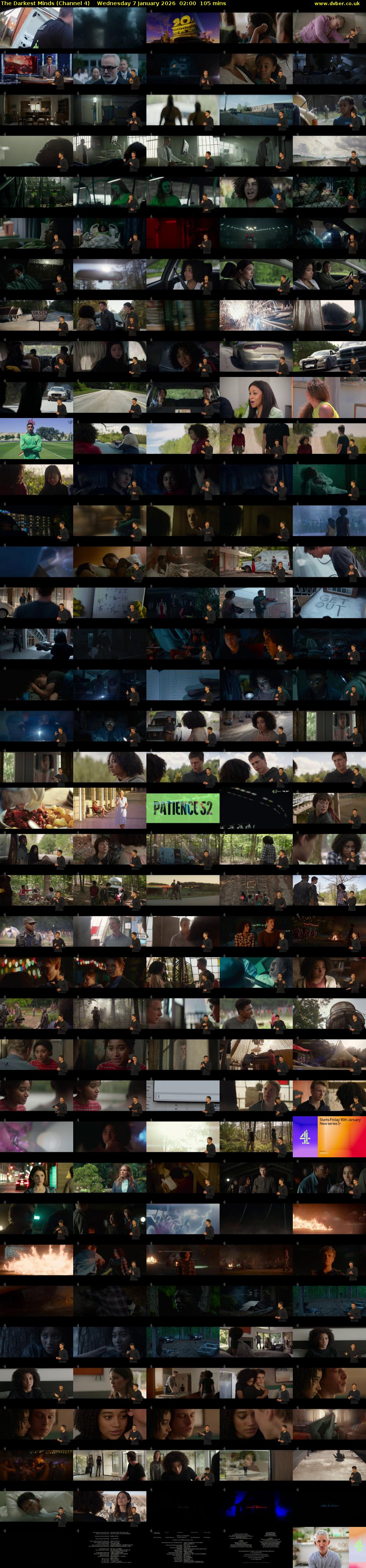 The Darkest Minds (Channel 4) Wednesday 7 January 2026 02:00 - 03:45