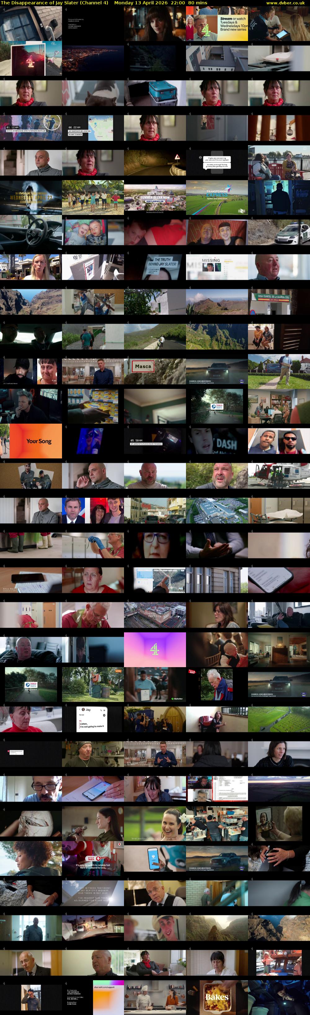 The Disappearance of Jay Slater (Channel 4) Monday 13 April 2026 22:00 - 23:20