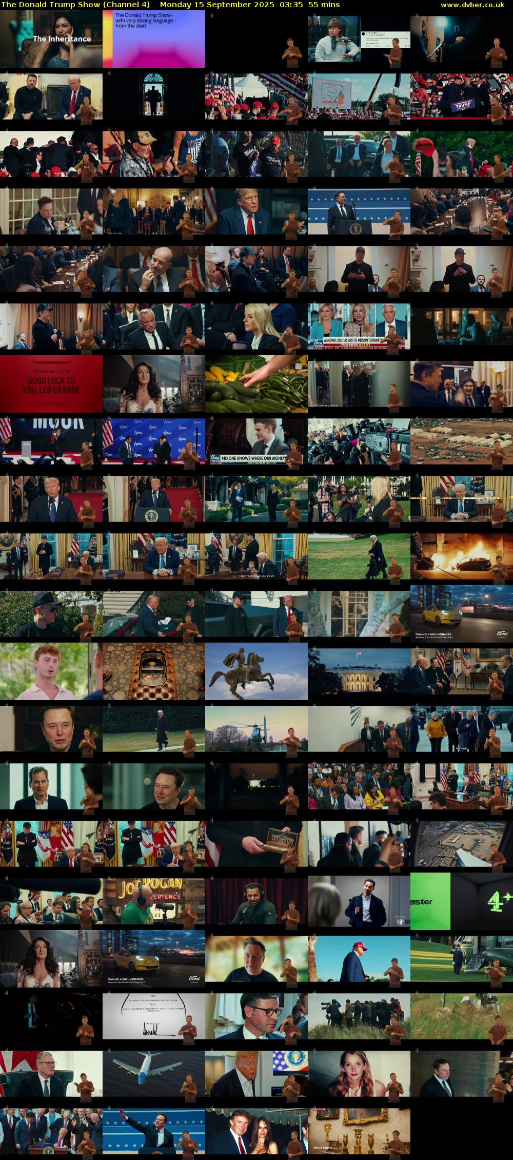 The Donald Trump Show (Channel 4) Monday 15 September 2025 03:35 - 04:30