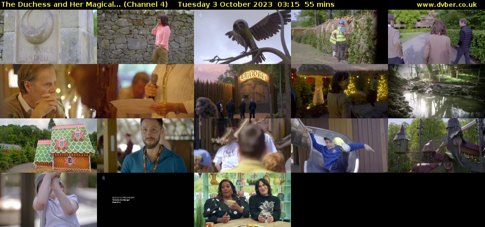 The Duchess and Her Magical... (Channel 4) Tuesday 3 October 2023 03:15 - 04:10