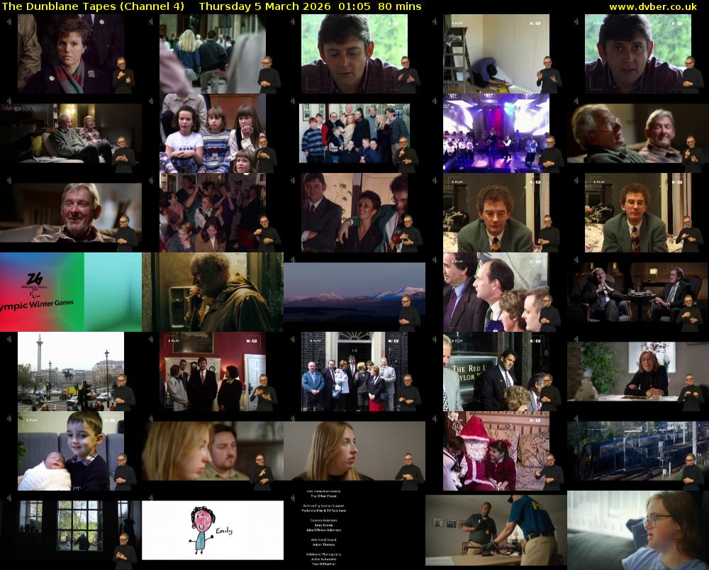 The Dunblane Tapes (Channel 4) Thursday 5 March 2026 01:05 - 02:25