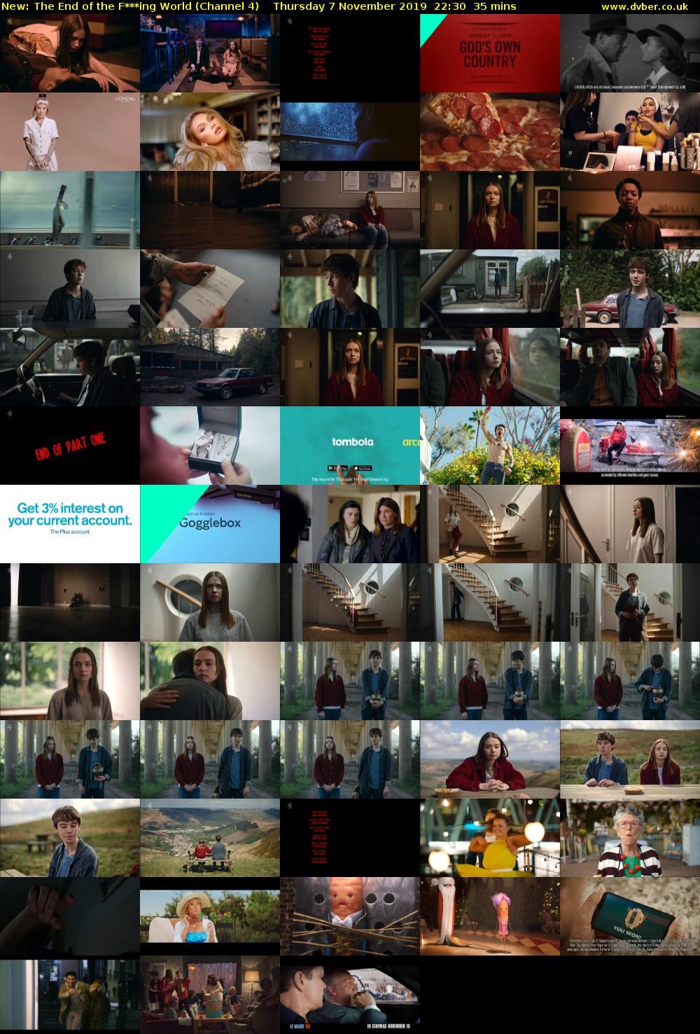 The End of the F***ing World (Channel 4) Thursday 7 November 2019 22:30 - 23:05