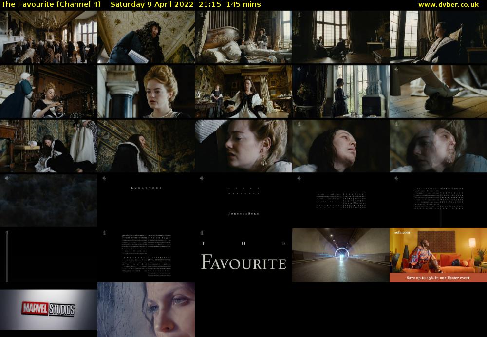 The Favourite (Channel 4) Saturday 9 April 2022 21:15 - 23:40
