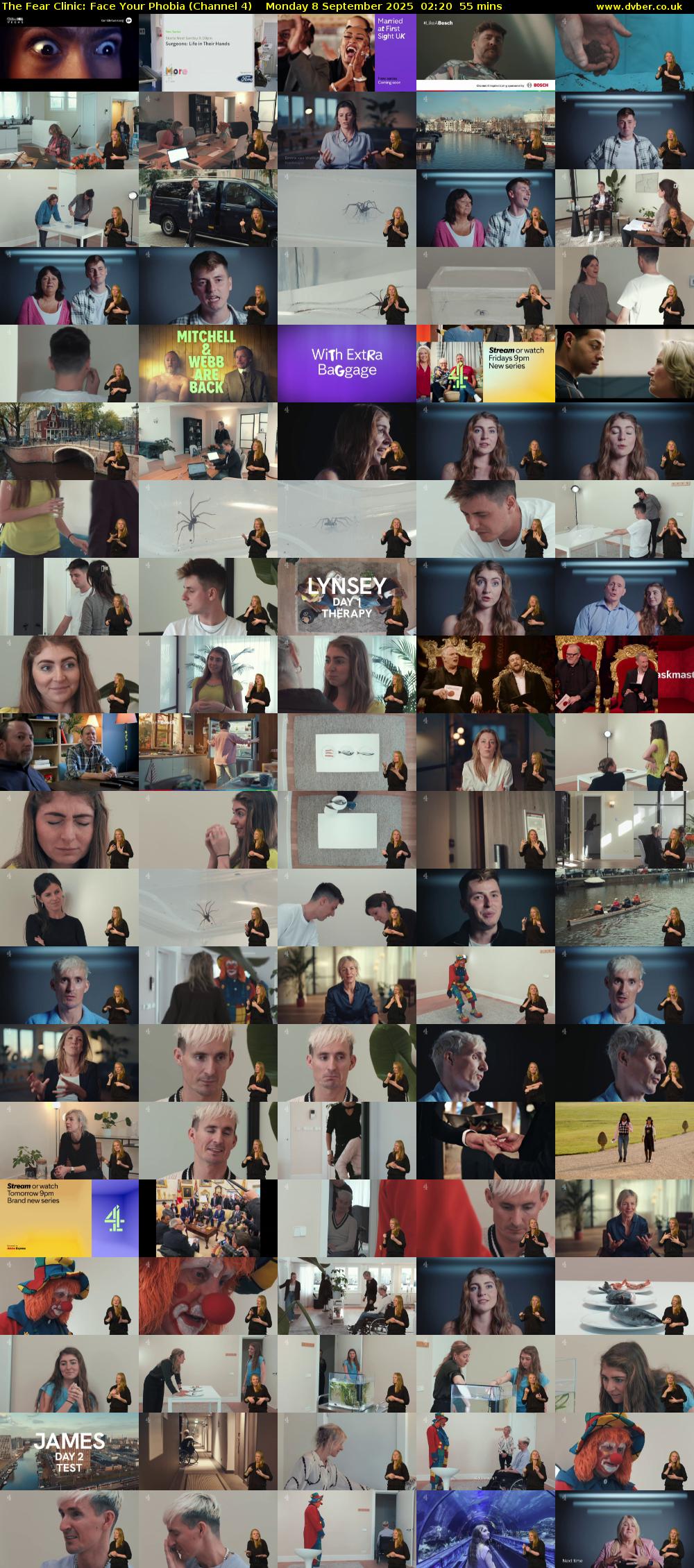 The Fear Clinic: Face Your Phobia (Channel 4) Monday 8 September 2025 02:20 - 03:15