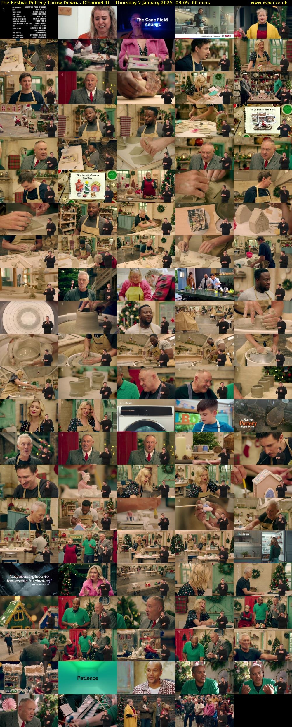 The Festive Pottery Throw Down... (Channel 4) Thursday 2 January 2025 03:05 - 04:05