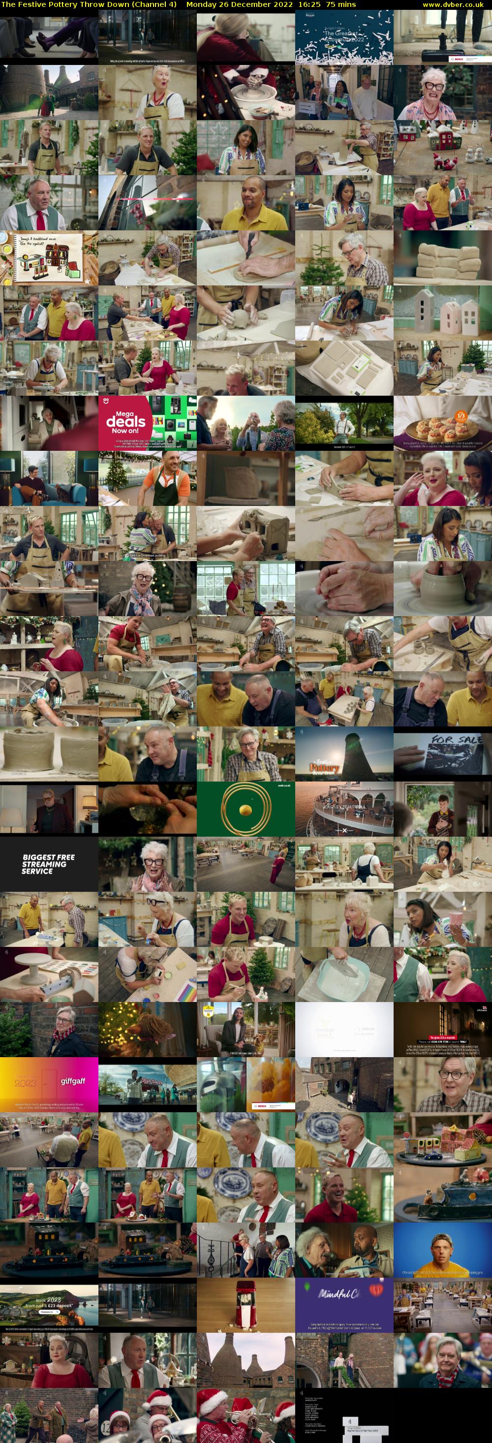 The Festive Pottery Throw Down (Channel 4) Monday 26 December 2022 16:25 - 17:40