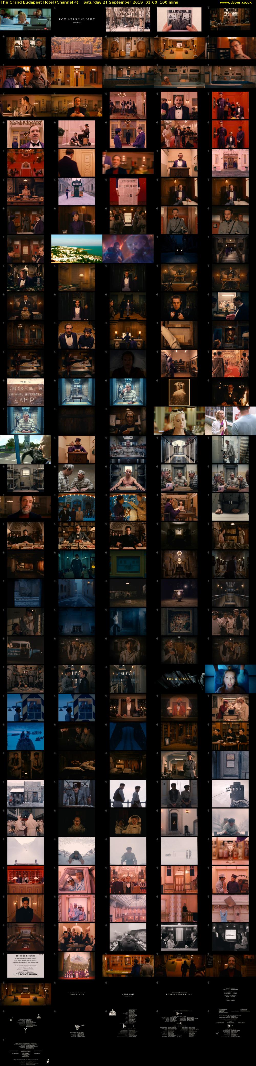 The Grand Budapest Hotel (Channel 4) Saturday 21 September 2019 01:00 - 02:40
