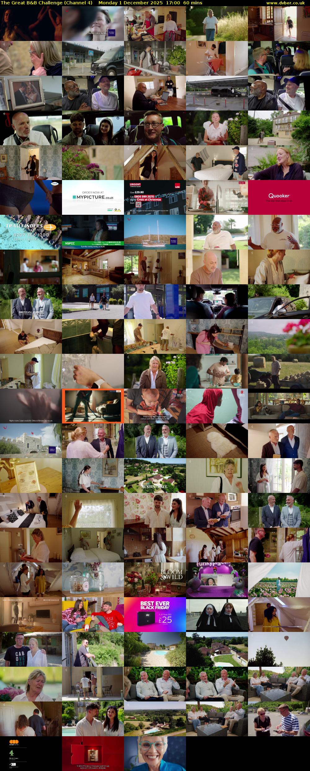 The Great B&B Challenge (Channel 4) Monday 1 December 2025 17:00 - 18:00