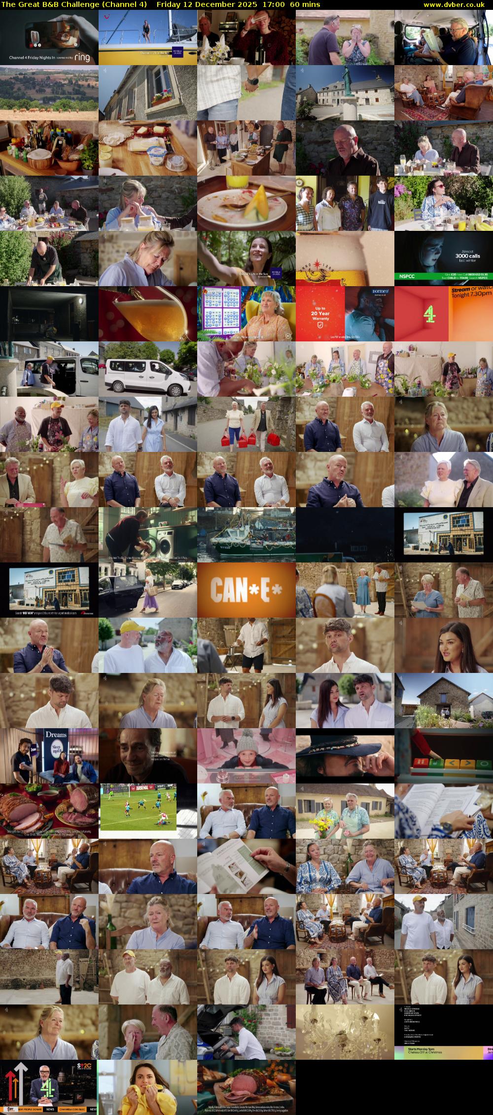 The Great B&B Challenge (Channel 4) Friday 12 December 2025 17:00 - 18:00