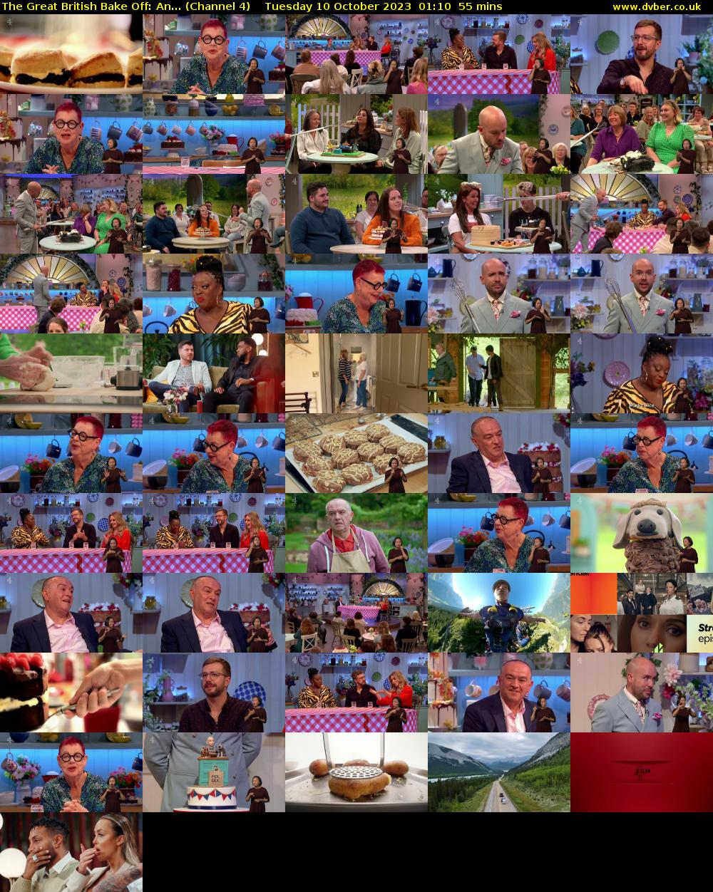 The Great British Bake Off: An... (Channel 4) Tuesday 10 October 2023 01:10 - 02:05