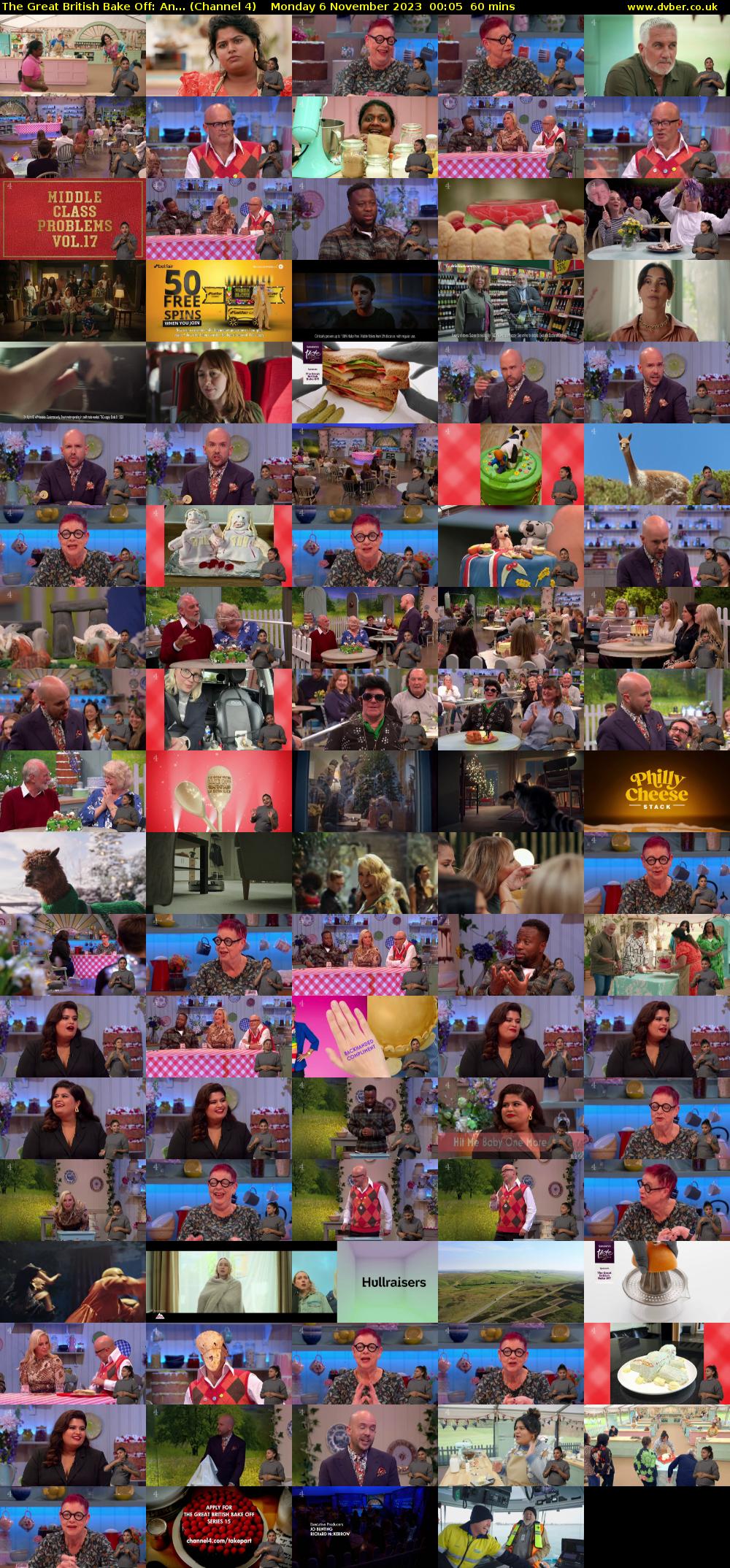 The Great British Bake Off: An... (Channel 4) Monday 6 November 2023 00:05 - 01:05