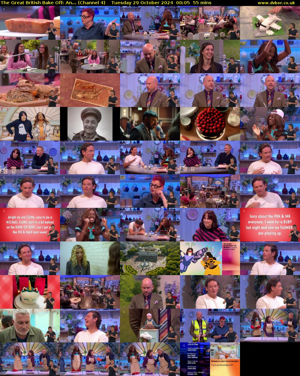 The Great British Bake Off: An... (Channel 4) Tuesday 29 October 2024 00:05 - 01:00