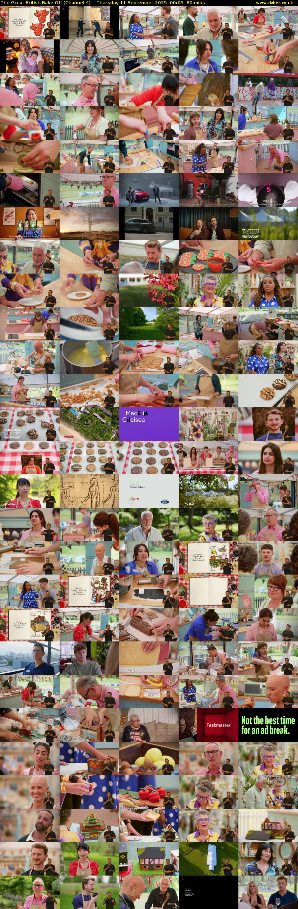 The Great British Bake Off (Channel 4) Thursday 11 September 2025 00:05 - 01:25