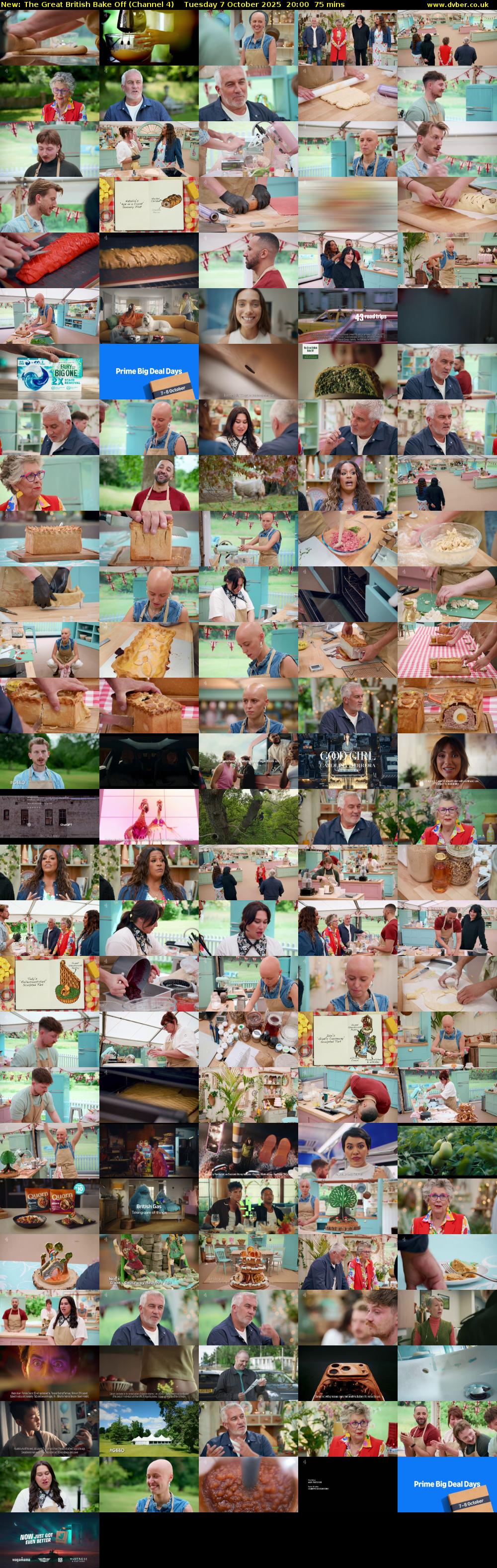 The Great British Bake Off (Channel 4) Tuesday 7 October 2025 20:00 - 21:15