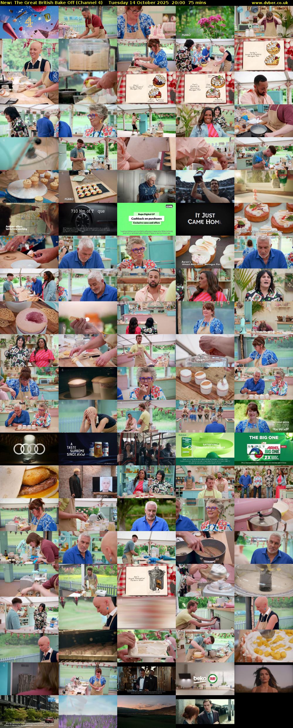 The Great British Bake Off (Channel 4) Tuesday 14 October 2025 20:00 - 21:15