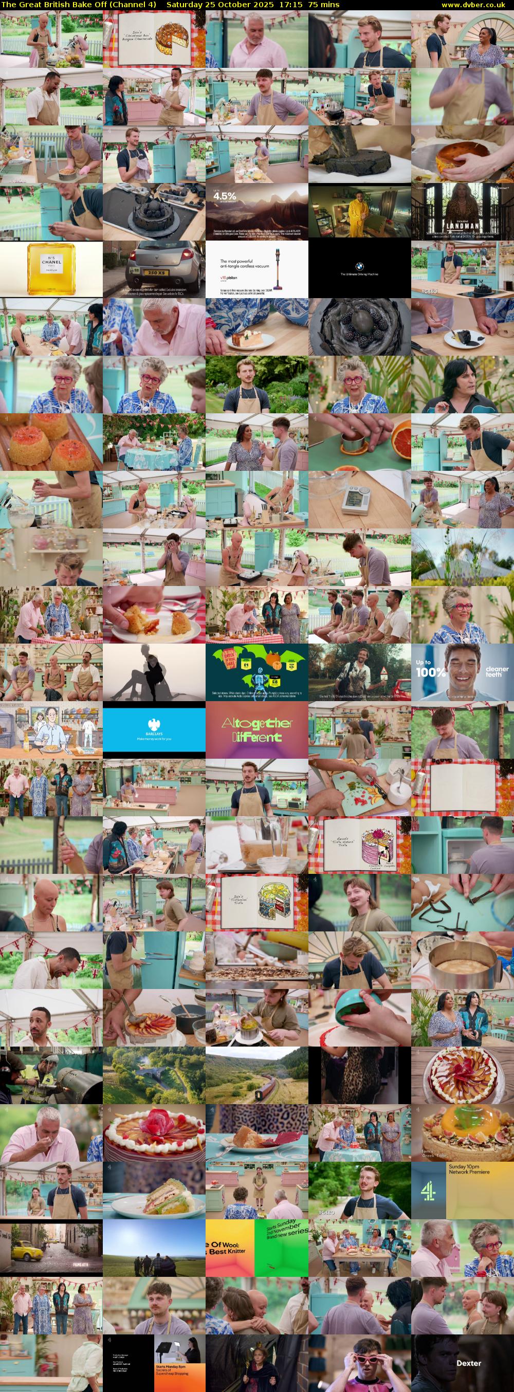 The Great British Bake Off (Channel 4) Saturday 25 October 2025 17:15 - 18:30