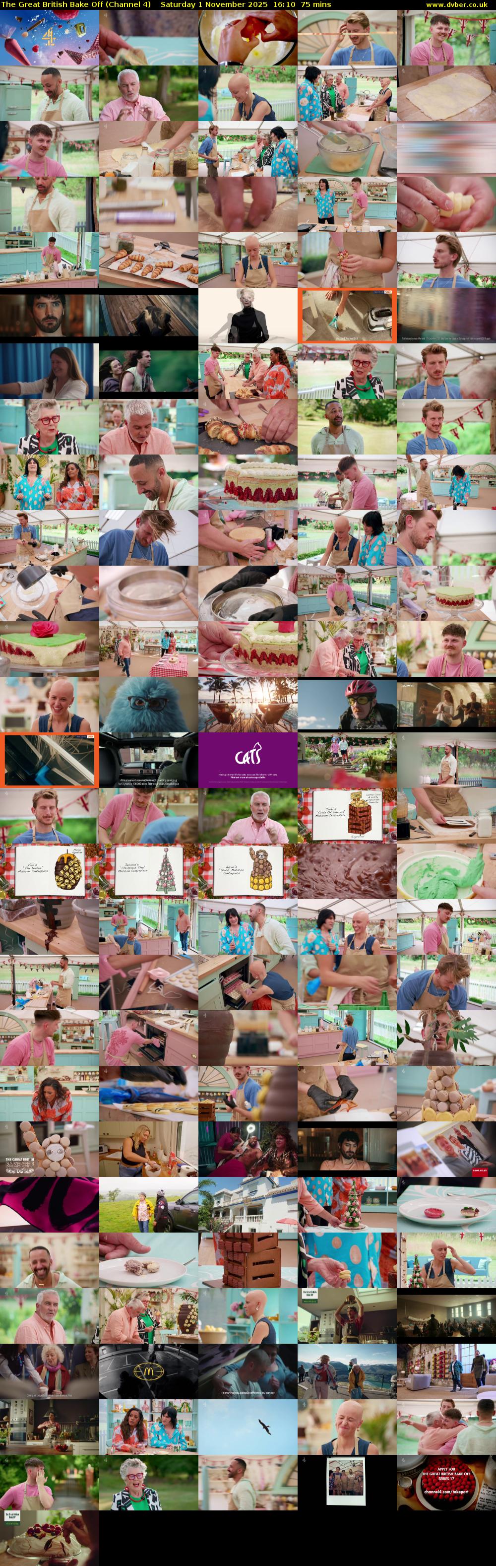 The Great British Bake Off (Channel 4) Saturday 1 November 2025 16:10 - 17:25