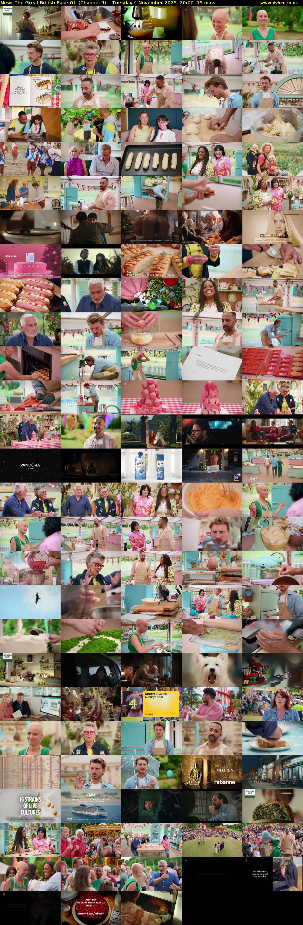The Great British Bake Off (Channel 4) Tuesday 4 November 2025 20:00 - 21:15