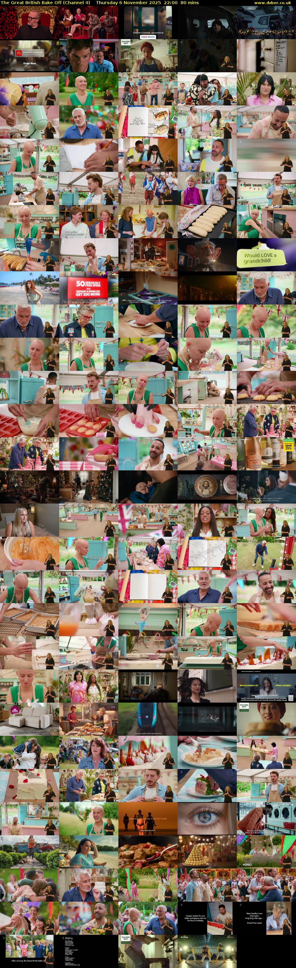 The Great British Bake Off (Channel 4) Thursday 6 November 2025 22:00 - 23:20