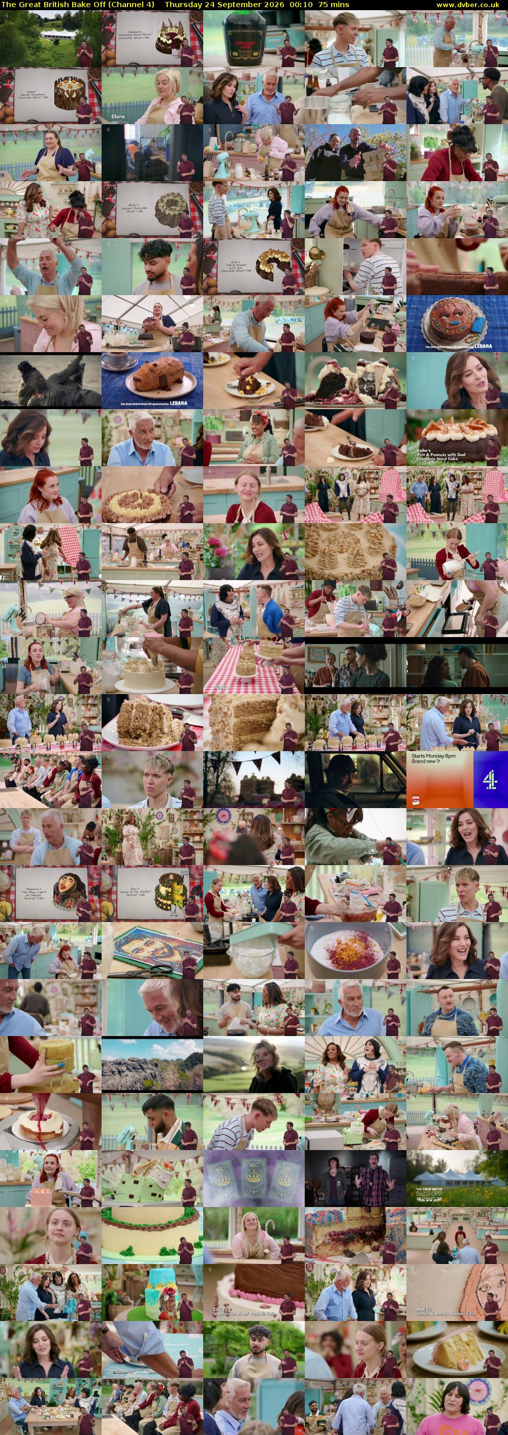 The Great British Bake Off (Channel 4) Thursday 24 September 2026 00:10 - 01:25