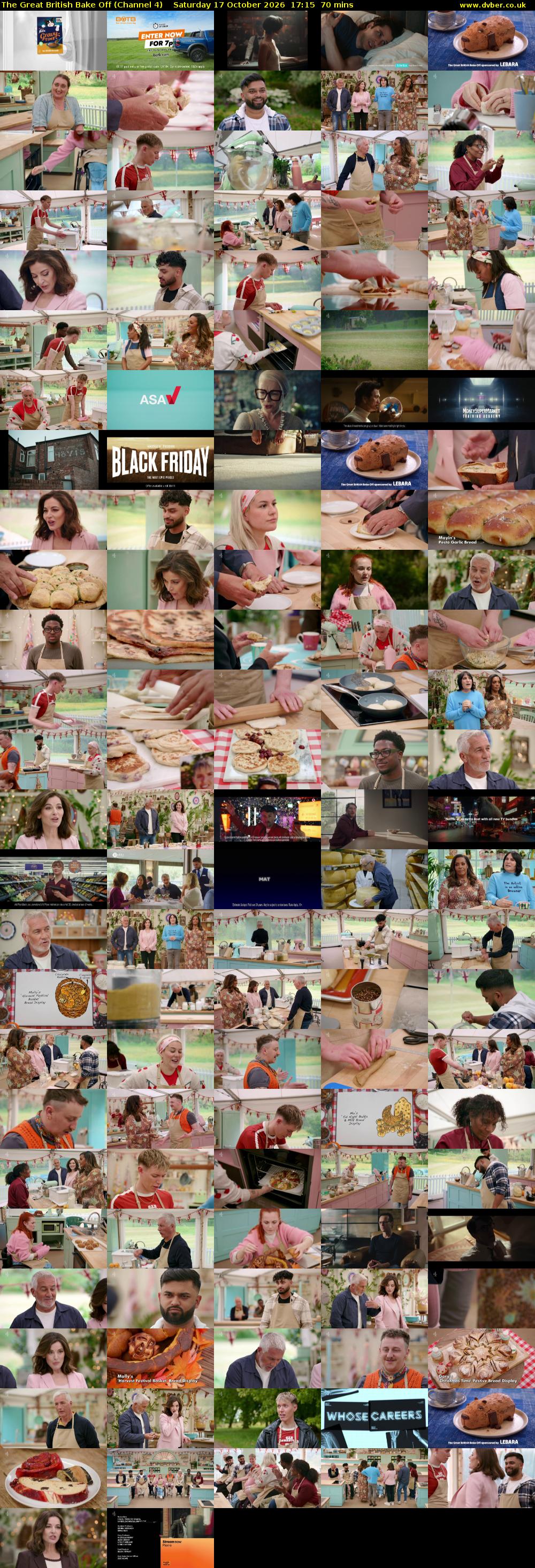 The Great British Bake Off (Channel 4) Saturday 17 October 2026 17:15 - 18:25