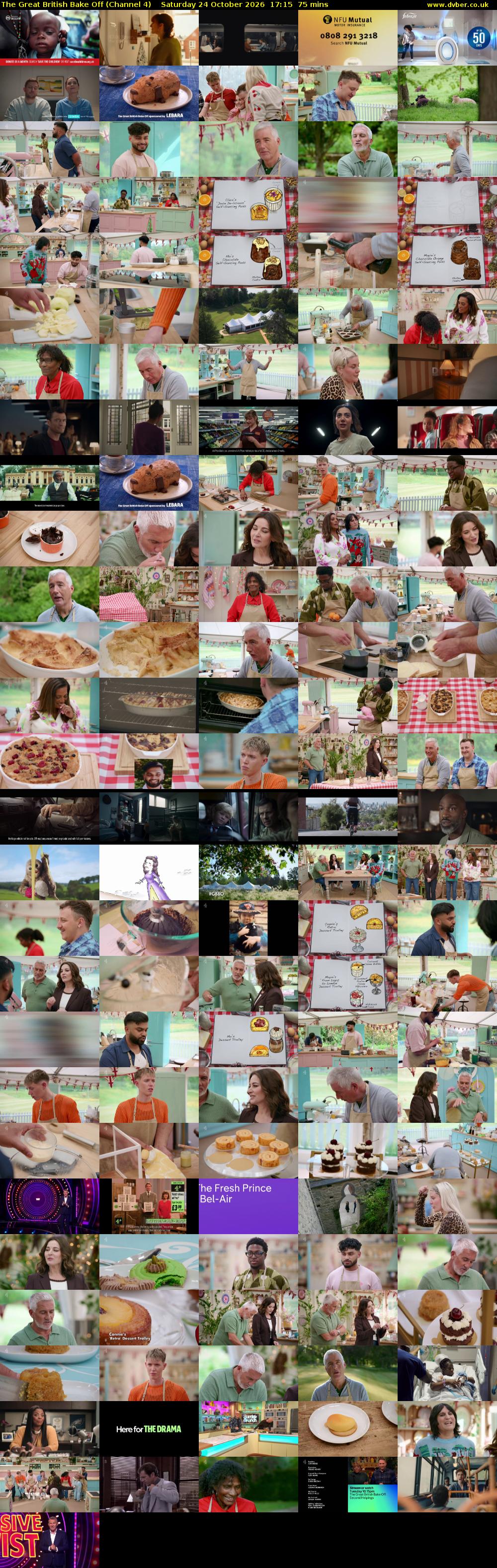 The Great British Bake Off (Channel 4) Saturday 24 October 2026 17:15 - 18:30