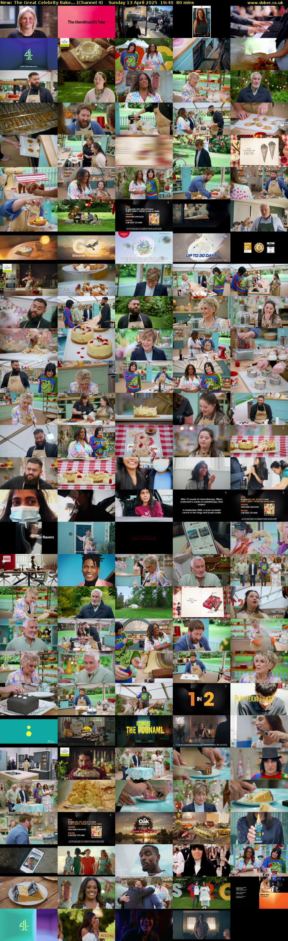 The Great Celebrity Bake... (Channel 4) Sunday 13 April 2025 19:40 - 21:00