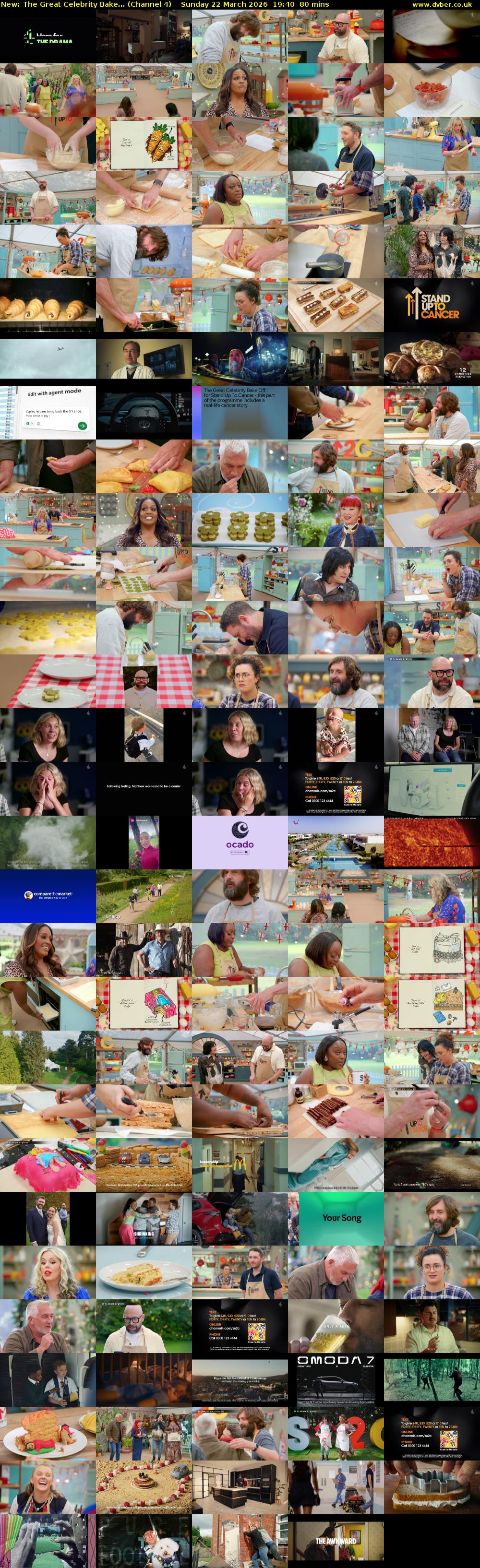 The Great Celebrity Bake... (Channel 4) Sunday 22 March 2026 19:40 - 21:00