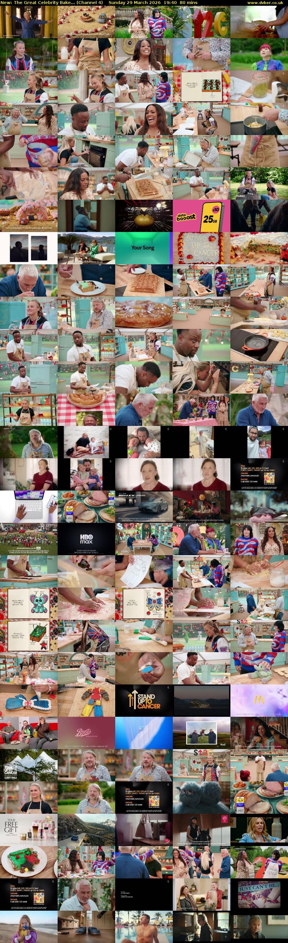 The Great Celebrity Bake... (Channel 4) Sunday 29 March 2026 19:40 - 21:00
