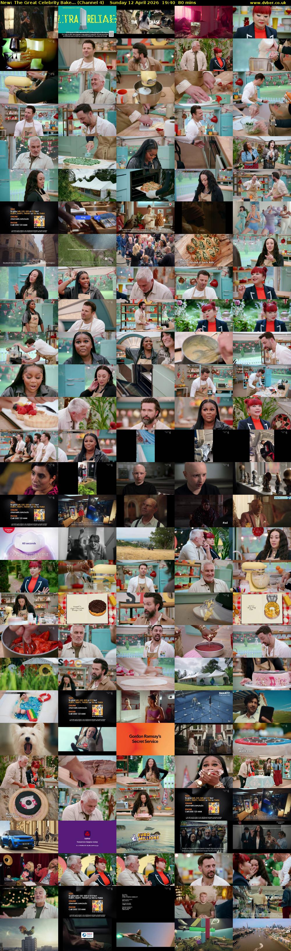 The Great Celebrity Bake... (Channel 4) Sunday 12 April 2026 19:40 - 21:00