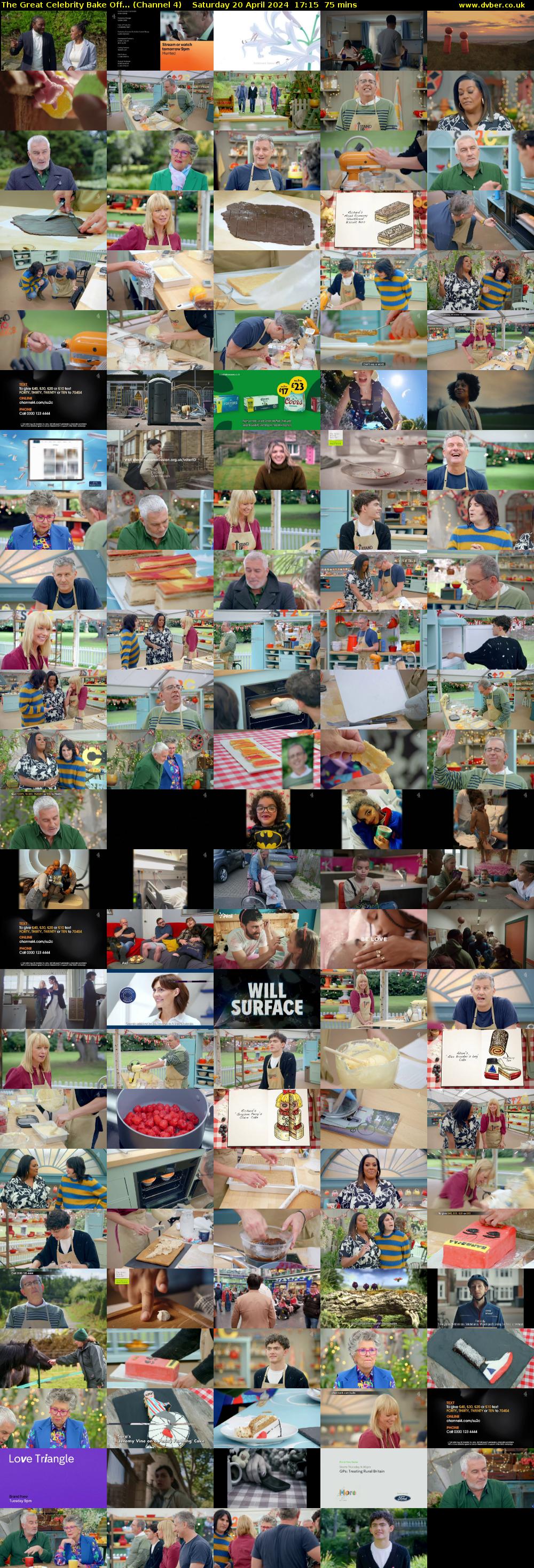 The Great Celebrity Bake Off... (Channel 4) Saturday 20 April 2024 17:15 - 18:30