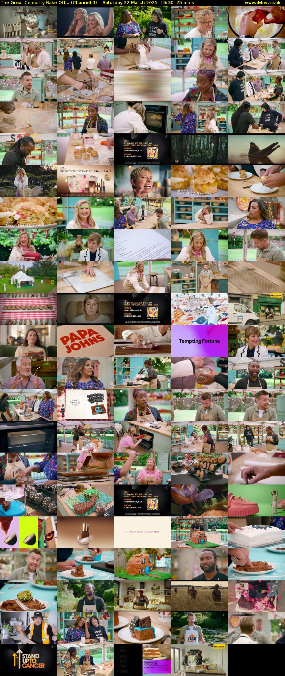 The Great Celebrity Bake Off... (Channel 4) Saturday 22 March 2025 16:30 - 17:45