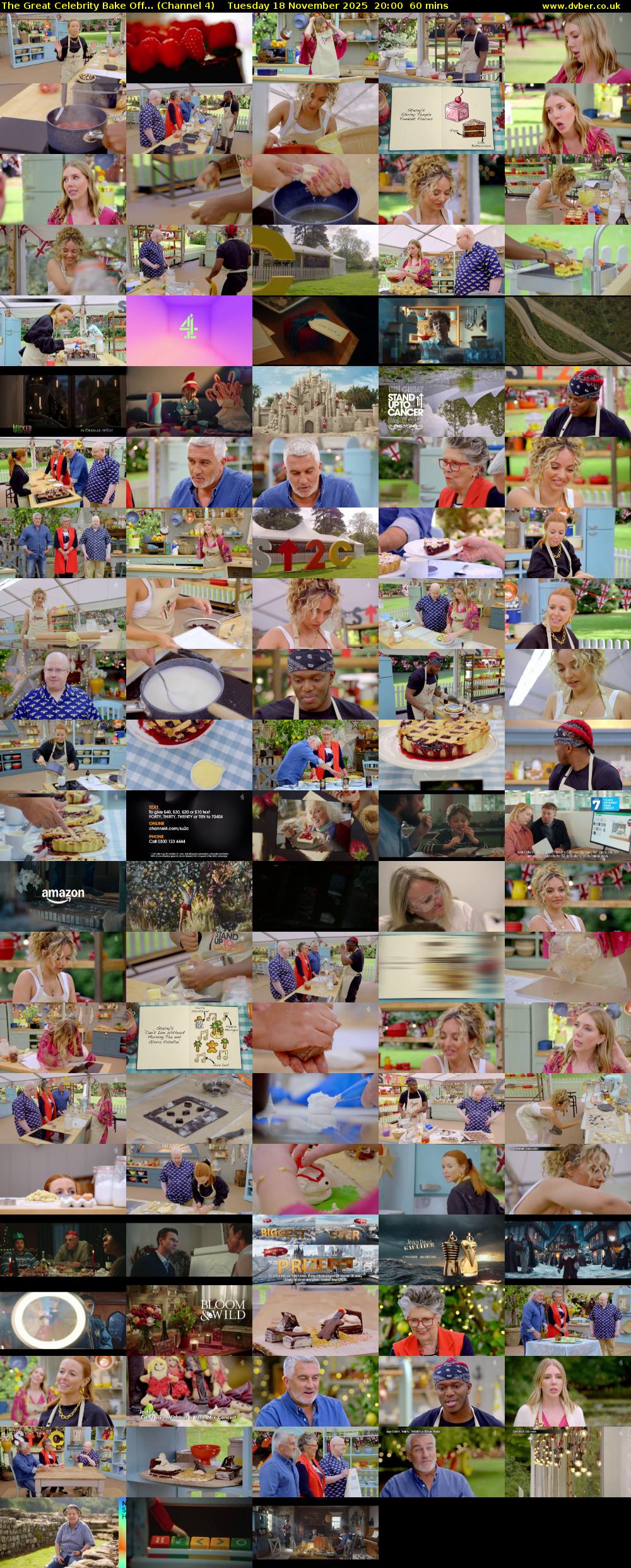 The Great Celebrity Bake Off... (Channel 4) Tuesday 18 November 2025 20:00 - 21:00