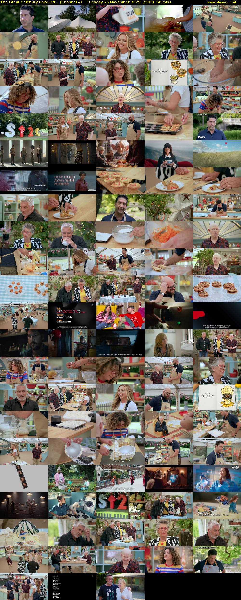 The Great Celebrity Bake Off... (Channel 4) Tuesday 25 November 2025 20:00 - 21:00