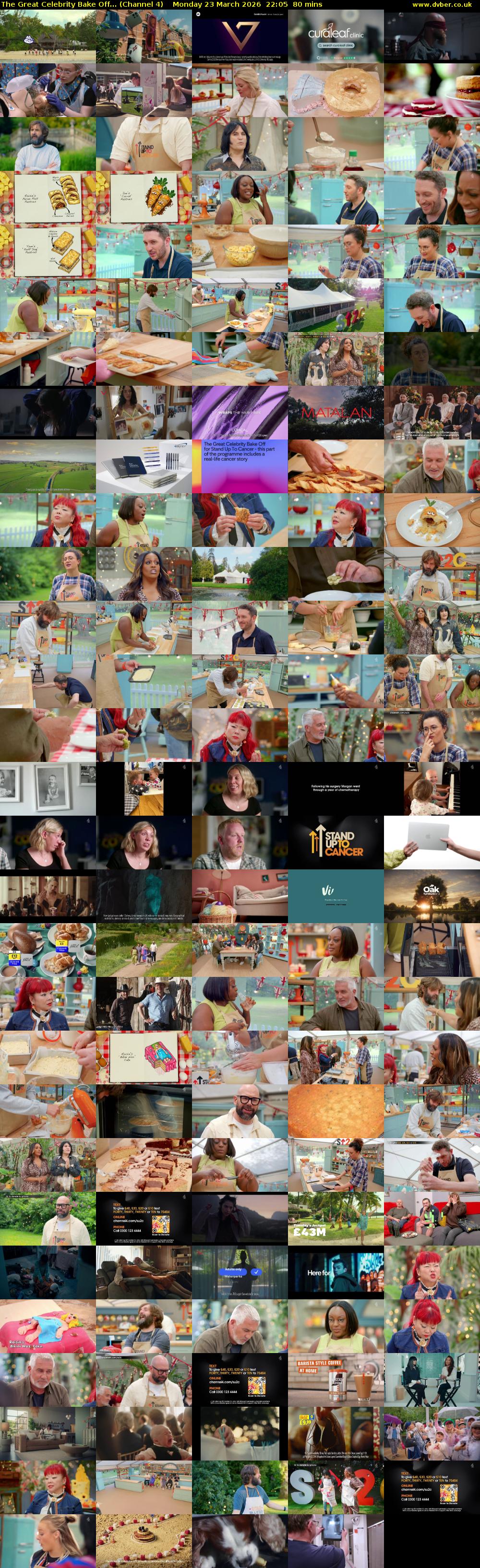 The Great Celebrity Bake Off... (Channel 4) Monday 23 March 2026 22:05 - 23:25