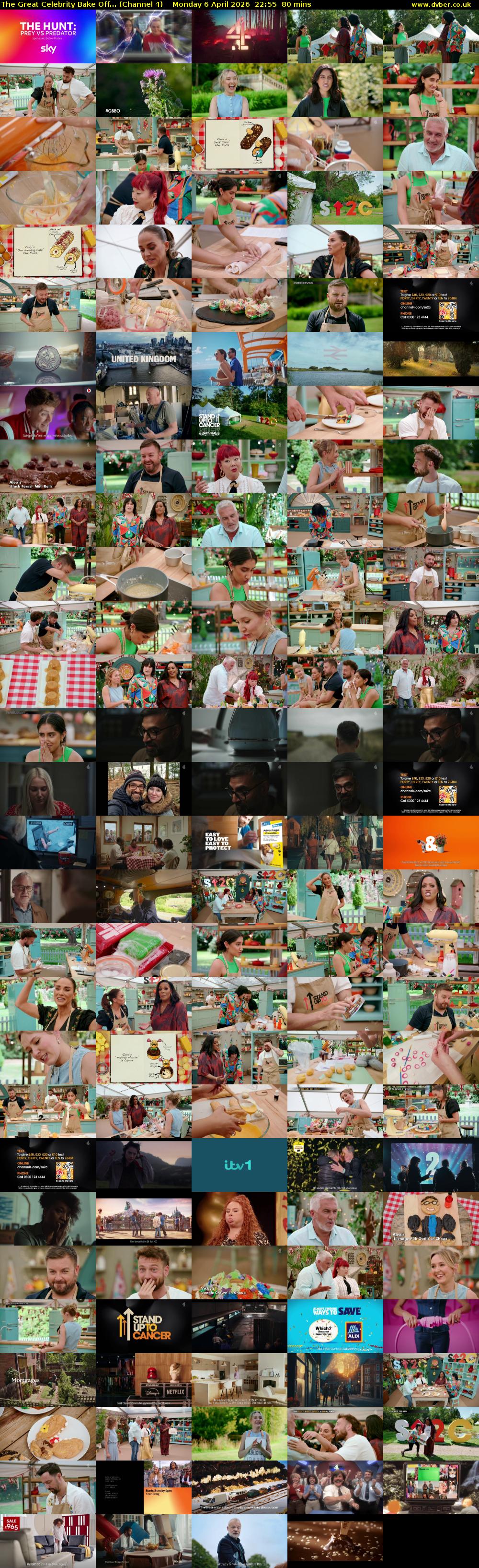 The Great Celebrity Bake Off... (Channel 4) Monday 6 April 2026 22:55 - 00:15