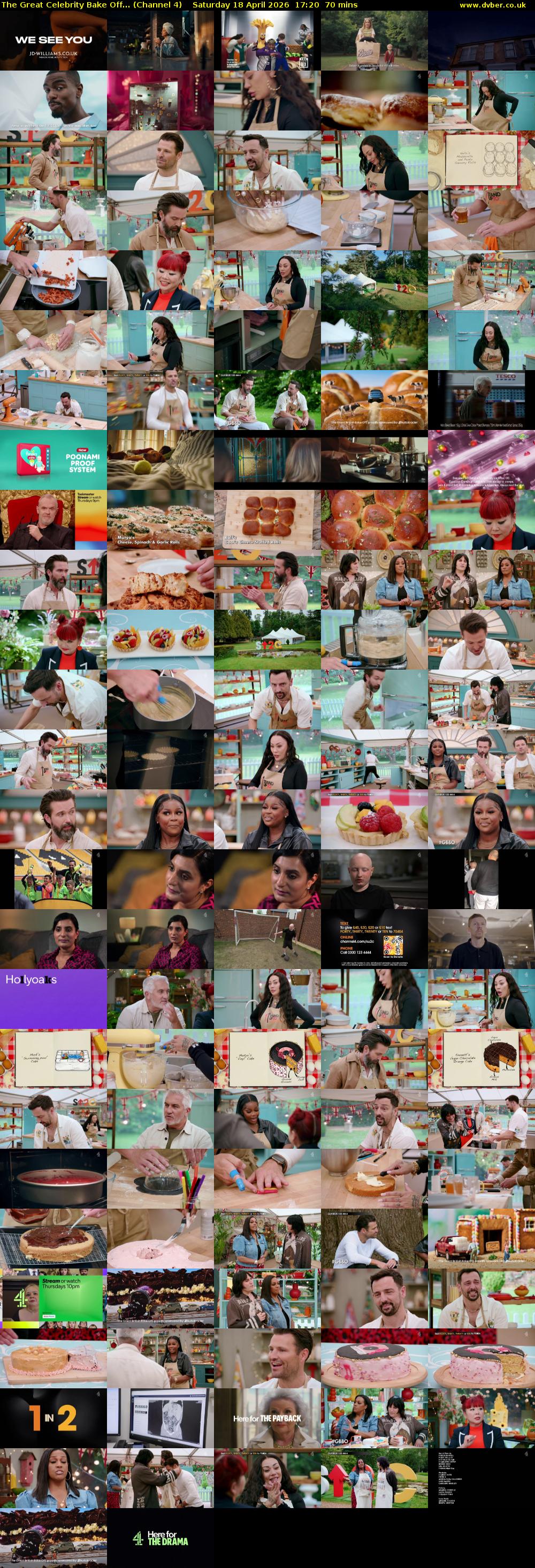 The Great Celebrity Bake Off... (Channel 4) Saturday 18 April 2026 17:20 - 18:30