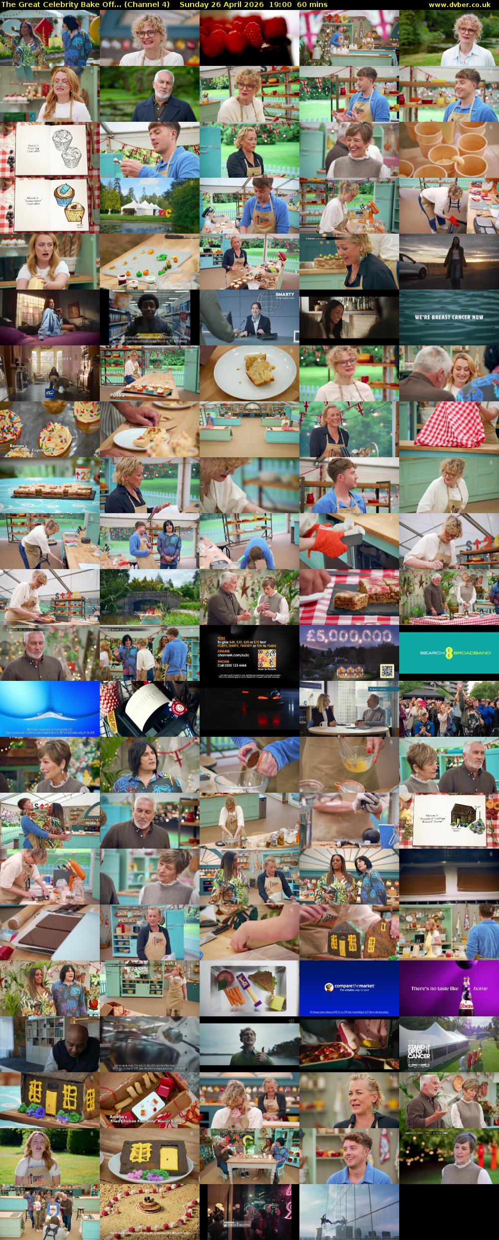 The Great Celebrity Bake Off... (Channel 4) Sunday 26 April 2026 19:00 - 20:00
