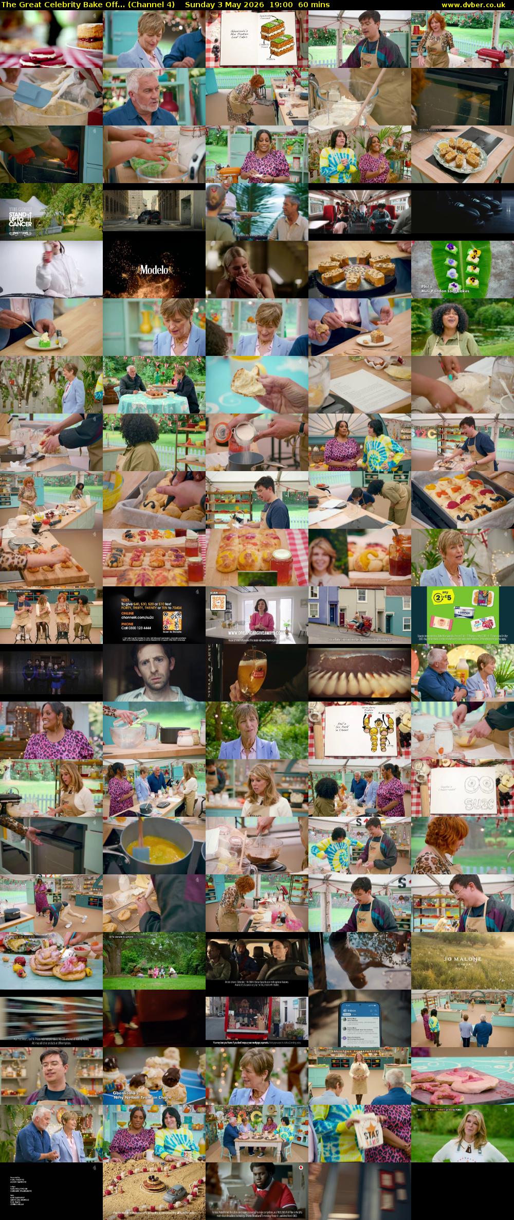 The Great Celebrity Bake Off... (Channel 4) Sunday 3 May 2026 19:00 - 20:00