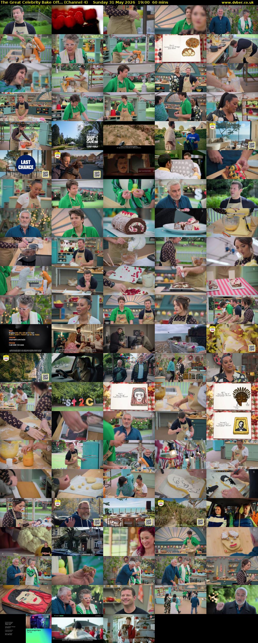 The Great Celebrity Bake Off... (Channel 4) Sunday 31 May 2026 19:00 - 20:00