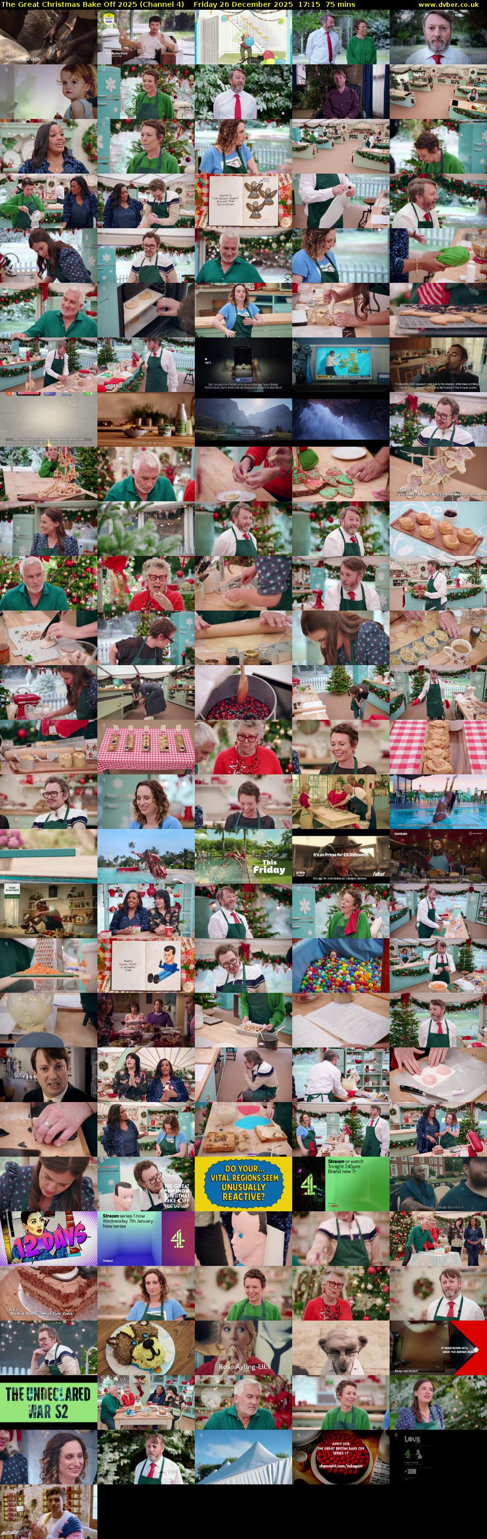 The Great Christmas Bake Off 2025 (Channel 4) Friday 26 December 2025 17:15 - 18:30