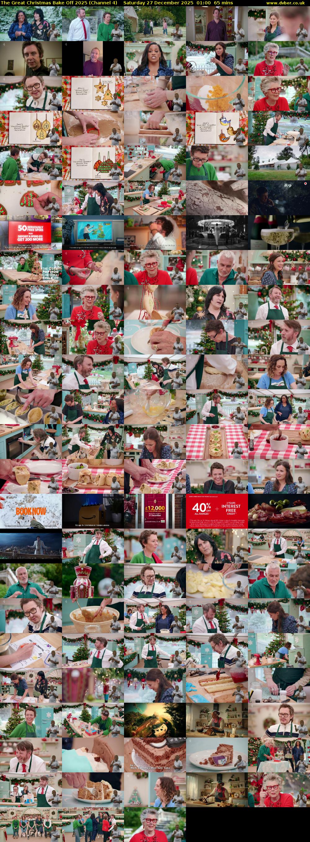 The Great Christmas Bake Off 2025 (Channel 4) Saturday 27 December 2025 01:00 - 02:05